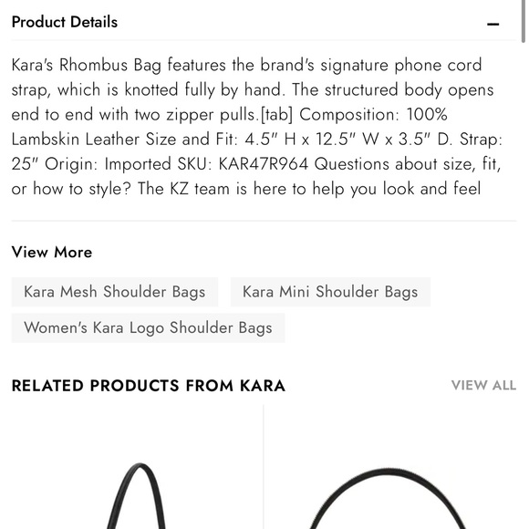 Kara Rhombus Shoulder Bag NWOT - Picture 8 of 9